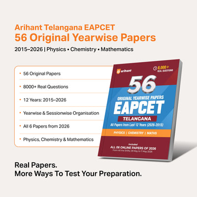 Telangana EAPCET 2027 | 12 Years Solved Papers 2026–2015 |56 Original Yearwise Papers | Physics, Chemistry & Maths | All 10 Online Papers of 2026 | Detailed Solutions