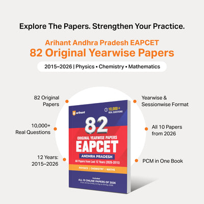Andhra Pradesh EAPCET 2027 | 12 Years Solved Papers 2026–2015 | 82 Original Yearwise Papers | Physics, Chemistry & Maths | All 10 Online Papers of 2026 | Detailed Solutions
