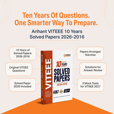 VITEEE Engineering Entrance Exam 2027 | 10 Years Solved Papers (2026–2016) | 100% Original Questions with Detailed Solutions | 3 Mock Tests for 2027