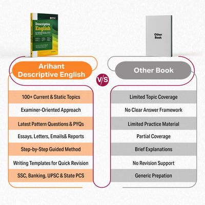 Descriptive English for SSC, Banking (SBI/IBPS), UPSC, State PCS, CAPF, RBI Grade B & Other Competitive Exams | Essay Writing (100+ Topics), Precis, Letter, Report, Email & Paragraph Writing | PYQs, Model Answers & Writing Templates
