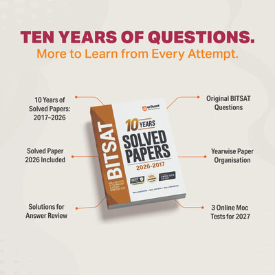 BITSAT 2027 | 10 Years Solved Papers (2026–2017) | 100% Original Questions with Detailed Solutions | 3 Mock Tests for 2027