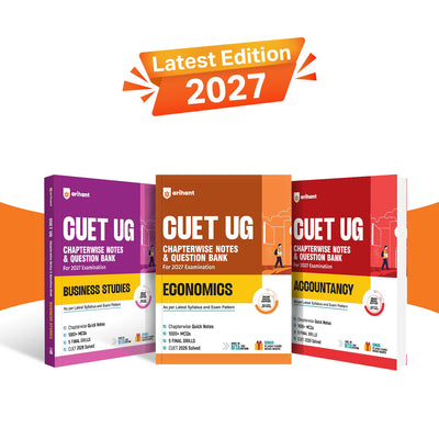 Combo (Set of 3 Books) CUET UG 2027 Commerce Prep Kit: Business Studies, Accountancy & Economics | Chapterwise Notes, 1000+ MCQs, 5 Final Drills, CUET 2026 Solved Papers, Mindmaps & Flash Cards | Free Online Mock Tests | NTA CUET Exam Prep