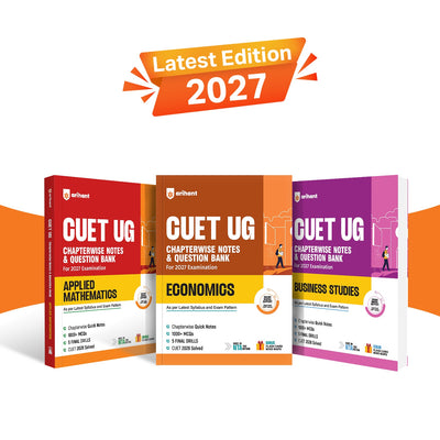 Combo (Set of 3 Books) CUET UG 2027 Commerce Kit: Business Studies, Economics & Applied Mathematics | Chapterwise Notes, 1000+ MCQs, 5 Final Drills, CUET 2026 Solved Papers, Mindmaps & Flash Cards | Free Online Mock Tests | NTA CUET Exam Prep