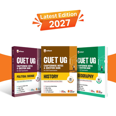 Combo (Set of 3 Books) CUET UG 2027 Arts Prep Kit: History, Geography & Political Science | Chapterwise Notes, 1000+ MCQs, 5 Final Drills, CUET 2026 Solved Papers, Mindmaps & Flash Cards | Free Online Mock Tests | NTA CUET Humanities Exam