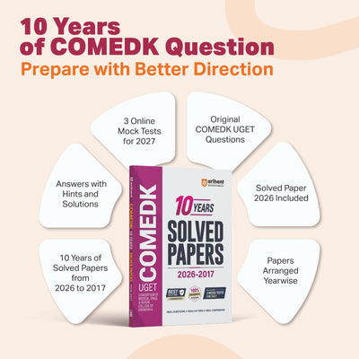 COMEDK 2027 | 10 Years Solved Papers (2026–2017) | 100% Original Questions with Detailed Solutions | 3 Mock Tests for 2027