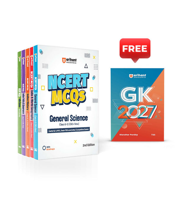 Combo of NCERT MCQs (Class 6 - 12) | (General Science, Geography, Economy, History & Polity) 2nd Revised Edition | With Free General Knowledge 2026 | English Medium