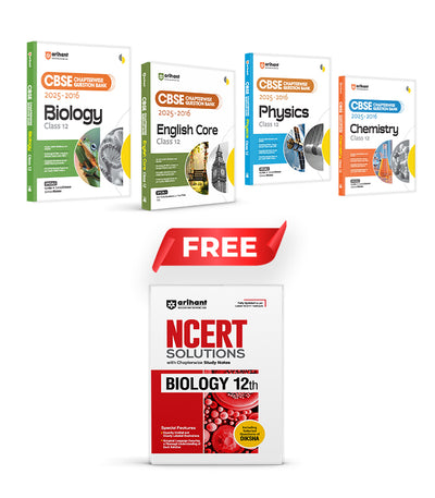 Combo of CBSE Chapterwise (2025-2016) Class 12th | Biology, English Core, Physics & Chemistry | With Free NCERT Solution Biology Class 12th | English Medium