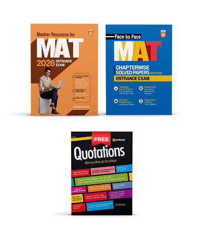 Combo of MAT Entrance Exam 2026 | Solved Papers | With Free Quotations @months and Days | English Medium