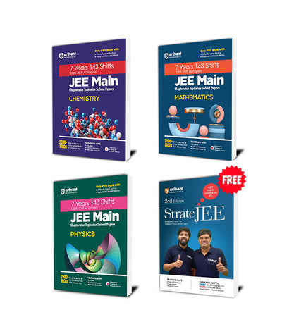Combo of 7 Years JEE Main Chapterwise Topicwise Solved Papers | Physics, Chemistry & Mathematics | With Free Strate JEE | English Medium