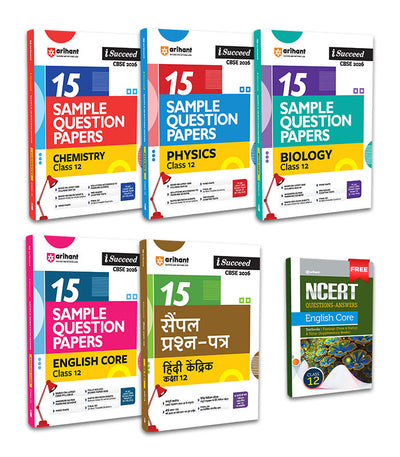 Combo of CBSE i-Succeed Sample Question Papers for Class 12th | Chemistry, Physics, Biology, English core, Hindi | With FreeNCERT Question Answer (English Core) Class 12 |English Medium