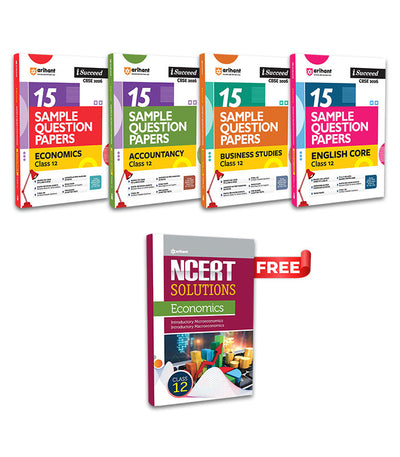 Combo of CBSE i-Succeed Sample Question Papers for Class 12th | Accountancy, Business Studies, Economics, English Core | With Free NCERT Solutions Economics for Class 12th | English Medium