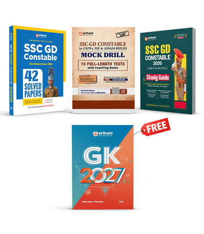 Combo of SSC GD Constable Exam 2026 | Study Guide, MOCK Drill Test, 42 Solved Papers-3360 MCQs | With Free General Knowledge | English Medium