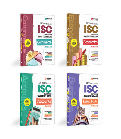 Combo of ISC 25 Year Chapterwise-Topicwise Question Bank Class 12th | Accounts, Bussiness Studies, Commerce & Economics | English Medium