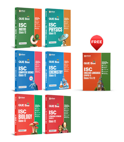 Combo of ISC QUE Bee Class 12th Exam 2026 | Biology, Physics, Chemistry, Maths, English Lit & Computer Sciecne | With Free ISC QUE Bee English Lang. (Paper-1) Class 11 & 12