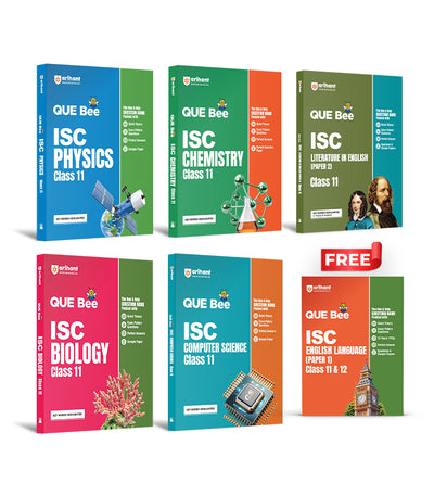 Combo of ISC QUE Bee Class 11th Exam 2026 | Physics, Chemistry, Biology, English Lit (paper-2), Computer Science | With Free ISC QUE Bee English Lang (paper-1) Class 11 & 12