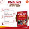 Headlines Current Affairs Yearly (Varshiki) 2026 | 360° Review of Jan–Dec 2025 | 3000+ One-Liners & 10 Current Practice Sets | National, International, Economy, Science & Tech | UPSC, State PSC, SSC, NDA/CDS Exams | Hindi Language