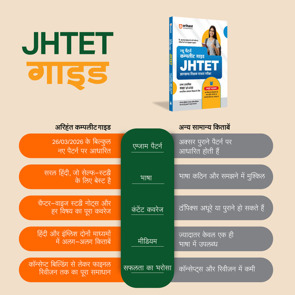 Study Guide JHTET 2026 (Jharkhand Teacher Eligibility Test) | Primary Teacher  Class 1–5| Based on Latest Exam Pattern (26 March 2026)