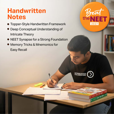 NEET UG handwritten notes book cover with PYQ and revision