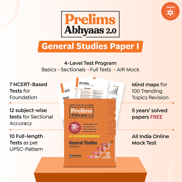 UPSC IAS Prelims 2026 – General Studies Paper 1 | Prelims Abhyaas 2.0 | 30+ Tests (7 NCERT Based + 12 Sectional + 10 Full-Length) | 100 Trending Topics with Mindmaps & Quick Revision Notes